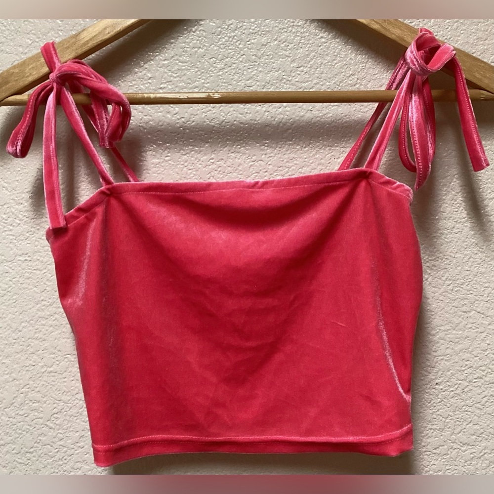 tank top Hot pink shoulder tie Barbie